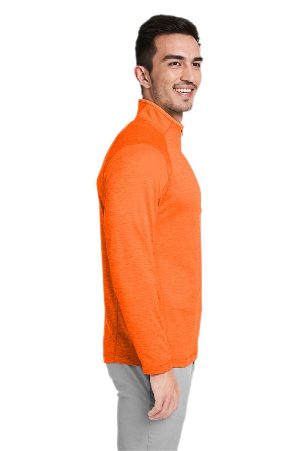 Vineyard Vines K002709 Mens Sankaty 1/4 Zip Sweatshirt Collegiate Orange Model Side