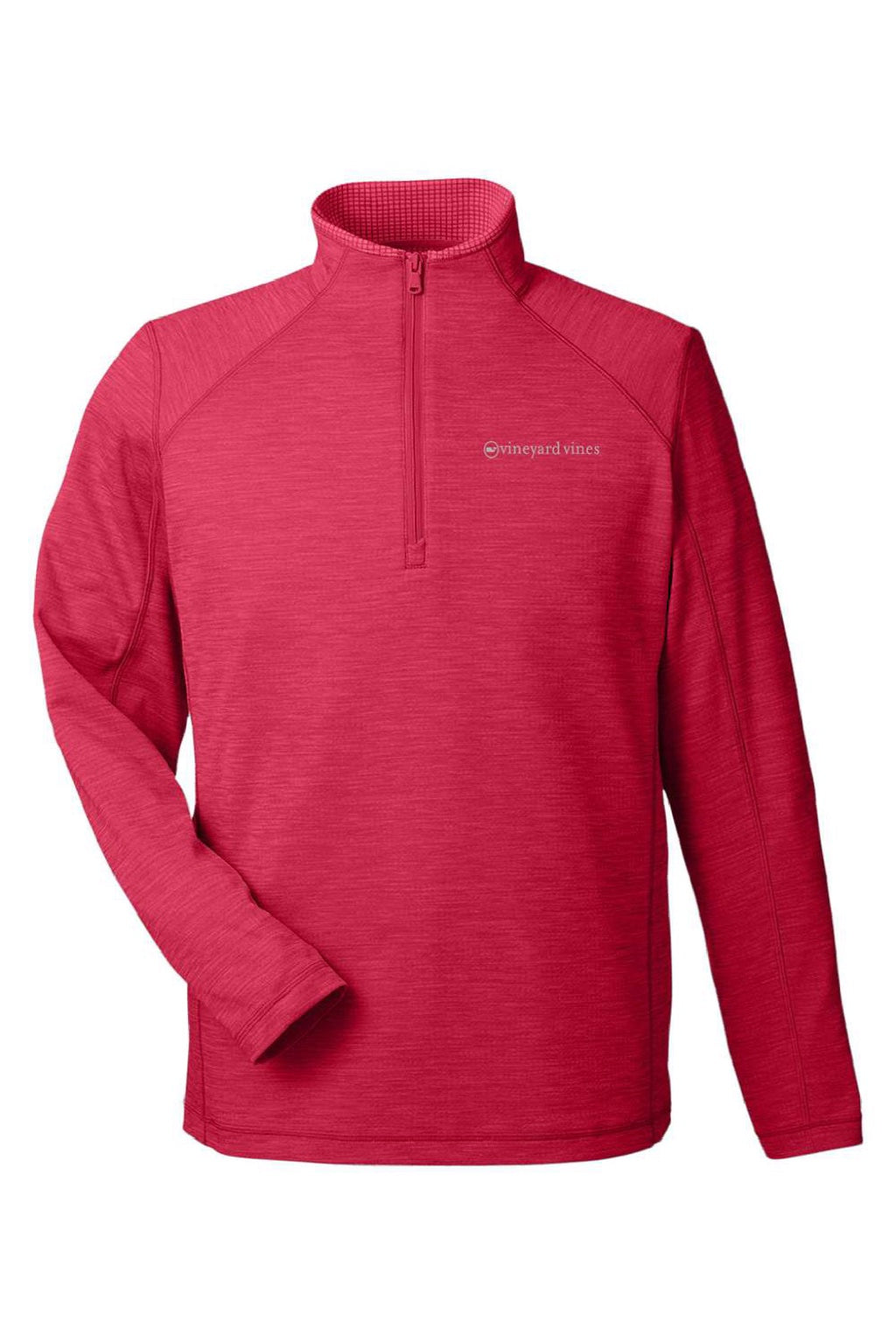 Vineyard Vines K002709 Mens Sankaty 1/4 Zip Sweatshirt Collegiate Red Flat Front