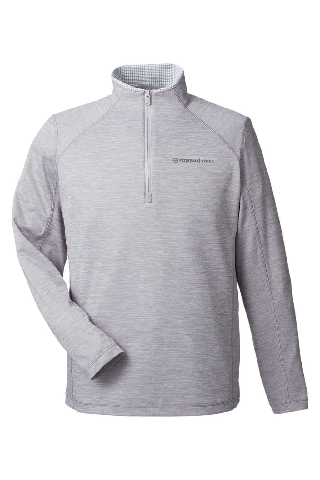 Vineyard Vines K002709 Mens Sankaty 1/4 Zip Sweatshirt Heather Grey Flat Front