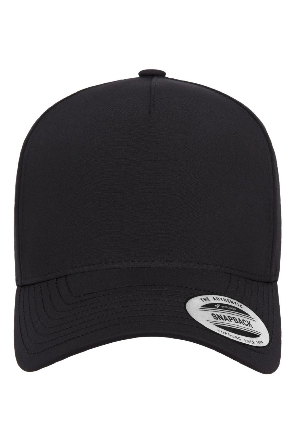 Yupoong Hats 5389AP Mens Perforated Snapback Hat Black Flat Front