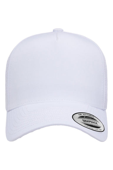 Yupoong Hats 5389AP Mens Perforated Snapback Hat White Flat Front