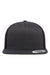 Yupoong Hats 6609 Mens Retro High Profile Snapback Trucker Hat Charcoal Grey/Black Flat Front