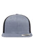Yupoong Hats 6609 Mens Retro High Profile Snapback Trucker Hat Heather Grey/Black Flat Front