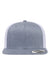 Yupoong Hats 6609 Mens Retro High Profile Snapback Trucker Hat Heather Grey/White Flat Front