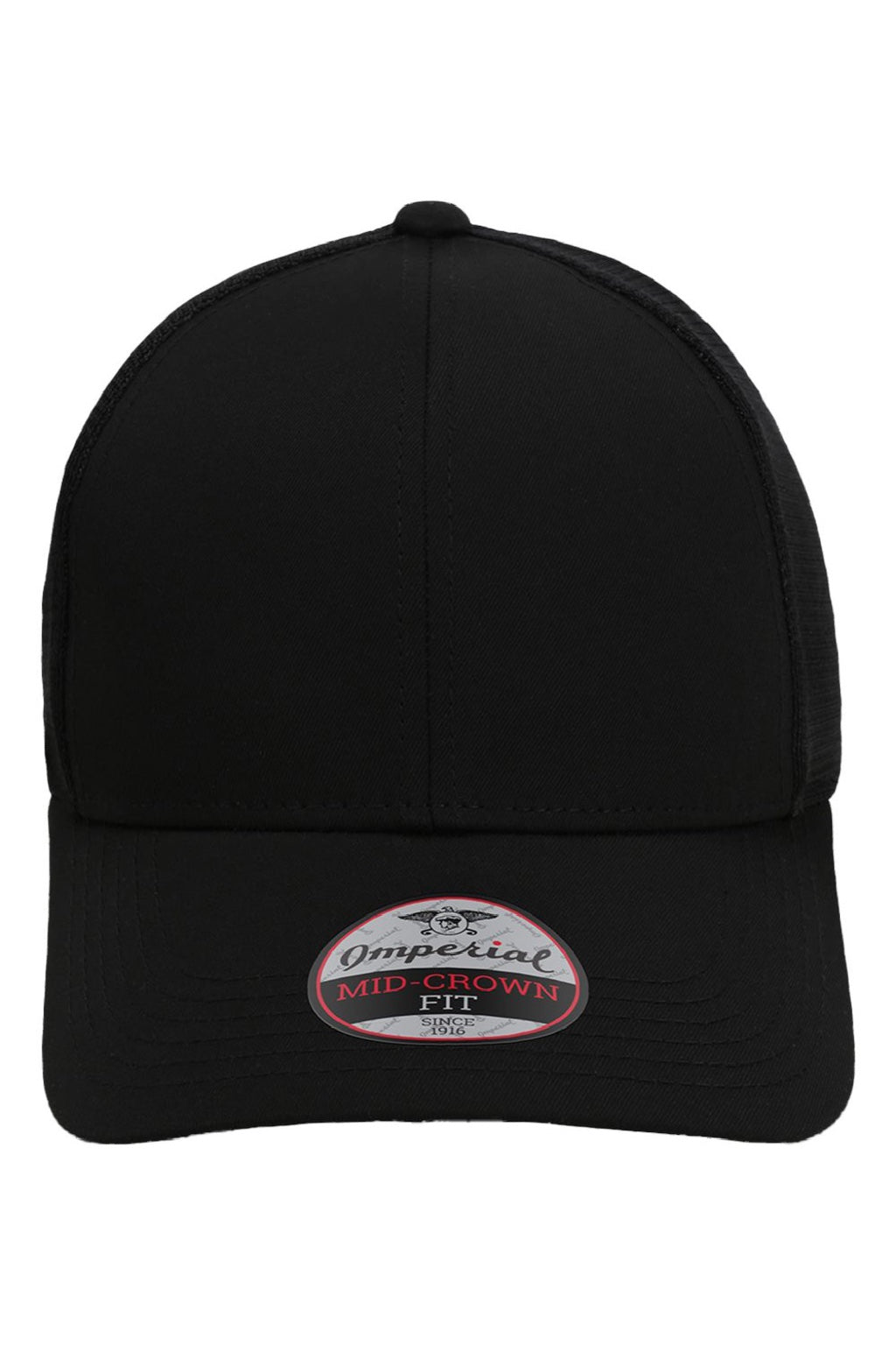 Imperial Hats 1988M Mens The Whitaker Mesh Adjustable Hat Black Flat Front