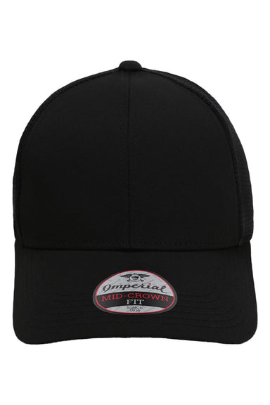 Imperial Hats 1988M Mens The Whitaker Mesh Adjustable Hat Black Flat Front