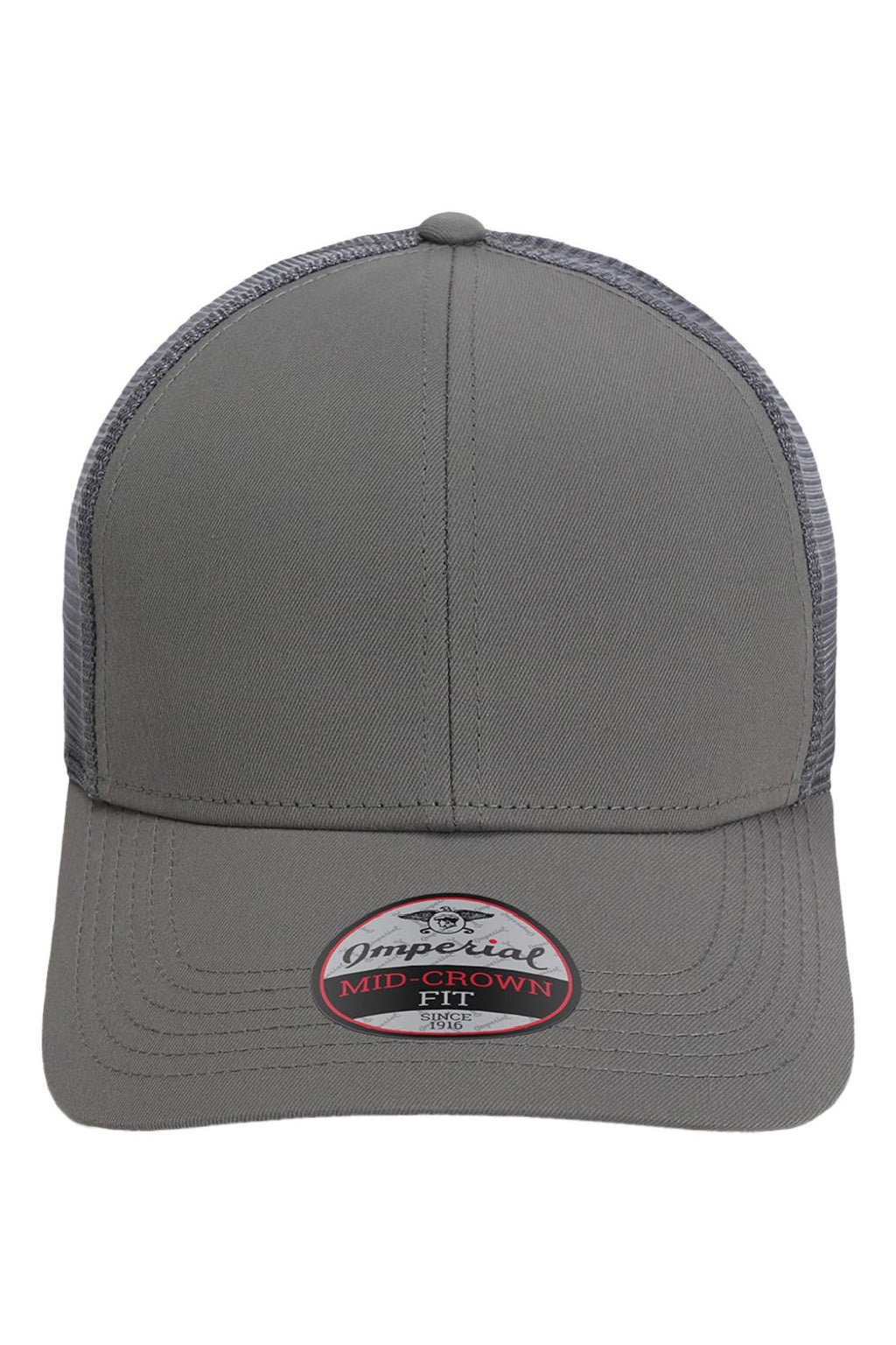 Imperial Hats 1988M Mens The Whitaker Mesh Adjustable Hat Grey Flat Front