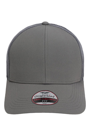Imperial Hats 1988M Mens The Whitaker Mesh Adjustable Hat Grey Flat Front
