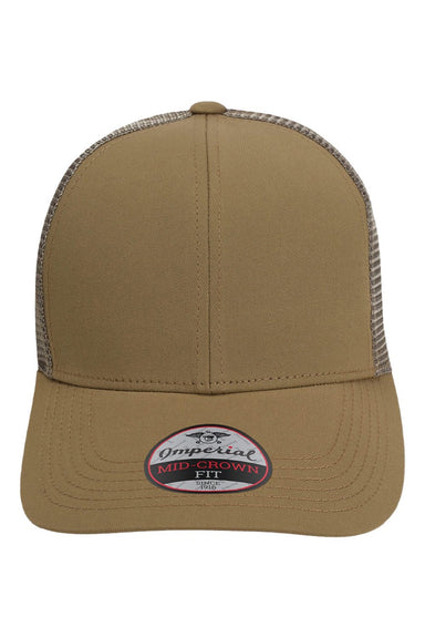 Imperial Hats 1988M Mens The Whitaker Mesh Adjustable Hat Khaki Brown Flat Front