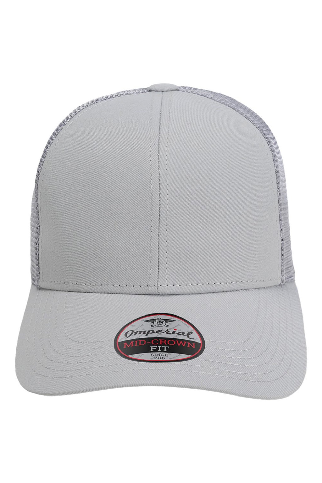 Imperial Hats 1988M Mens The Whitaker Mesh Adjustable Hat Light Grey Flat Front