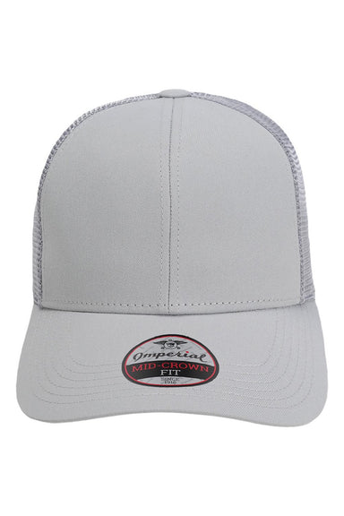Imperial Hats 1988M Mens The Whitaker Mesh Adjustable Hat Light Grey Flat Front