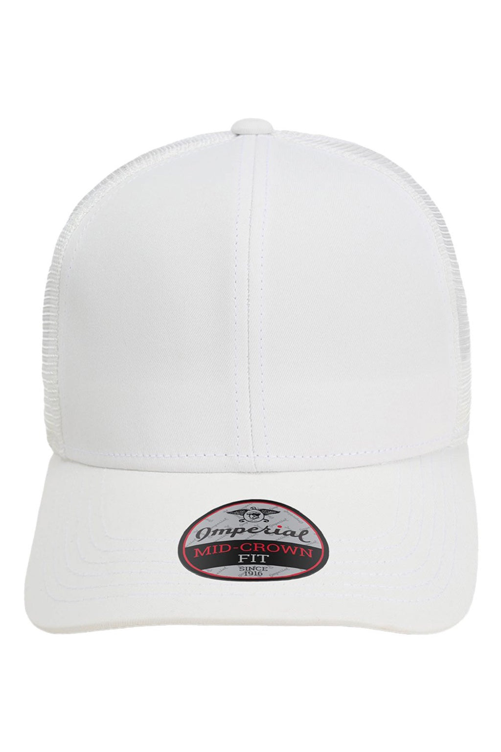 Imperial Hats 1988M Mens The Whitaker Mesh Adjustable Hat White Flat Front