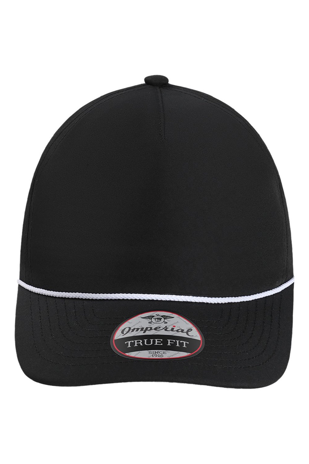 Imperial Hats 5054U Mens The Harrison Adjustable Hat Black/White Flat Front