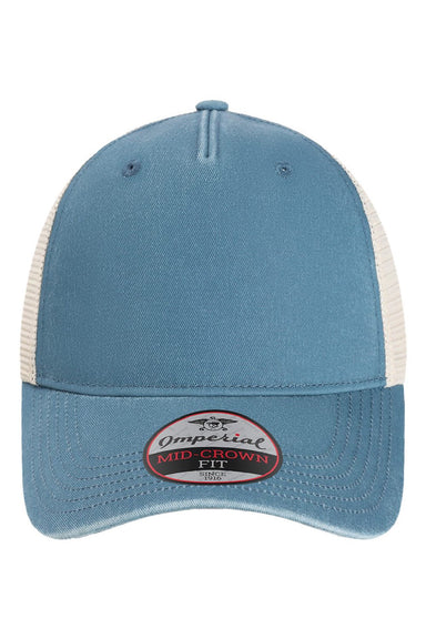 Imperial Hats X240M Mens The Gambit Mesh Back Adjustable Hat Breaker Blue/Stone Flat Front