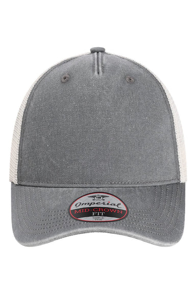Imperial Hats X240M Mens The Gambit Mesh Back Adjustable Hat Charcoal Grey/Stone Flat Front