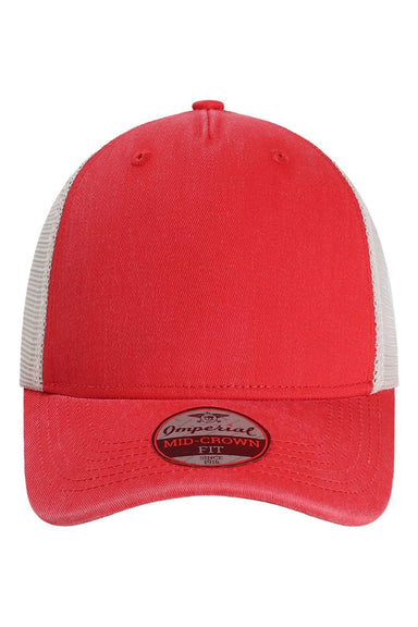 Imperial Hats X240M Mens The Gambit Mesh Back Adjustable Hat Nantucket Red/Stone Flat Front