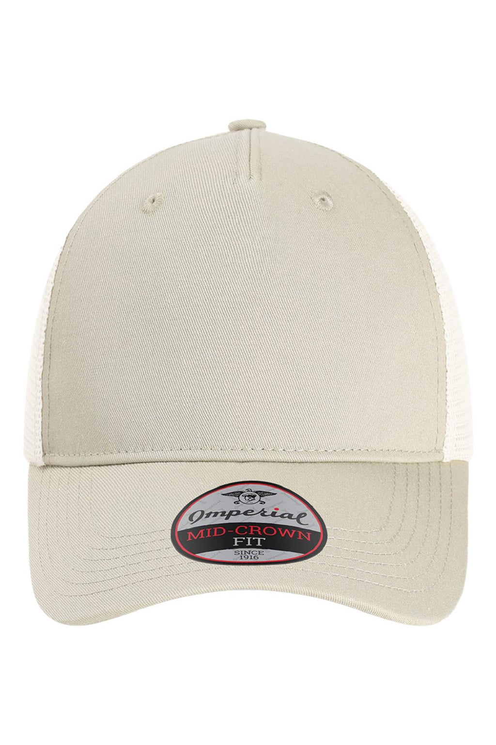 Imperial Hats X240M Mens The Gambit Mesh Back Adjustable Hat Stone Khaki/Stone Flat Front