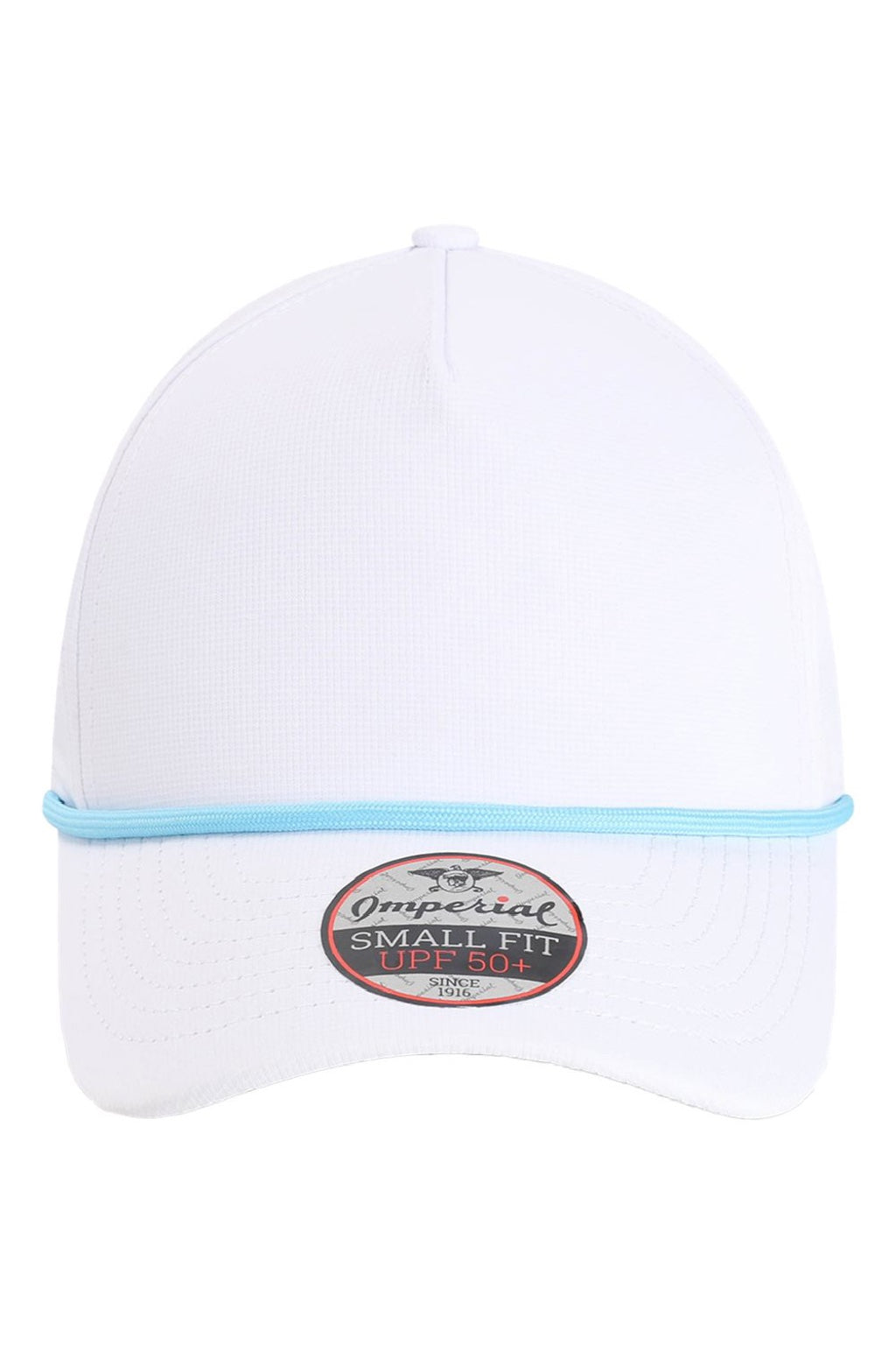 Imperial Hats L5059 Mens The Corral Adjustable Hat White/Light Blue Flat Front