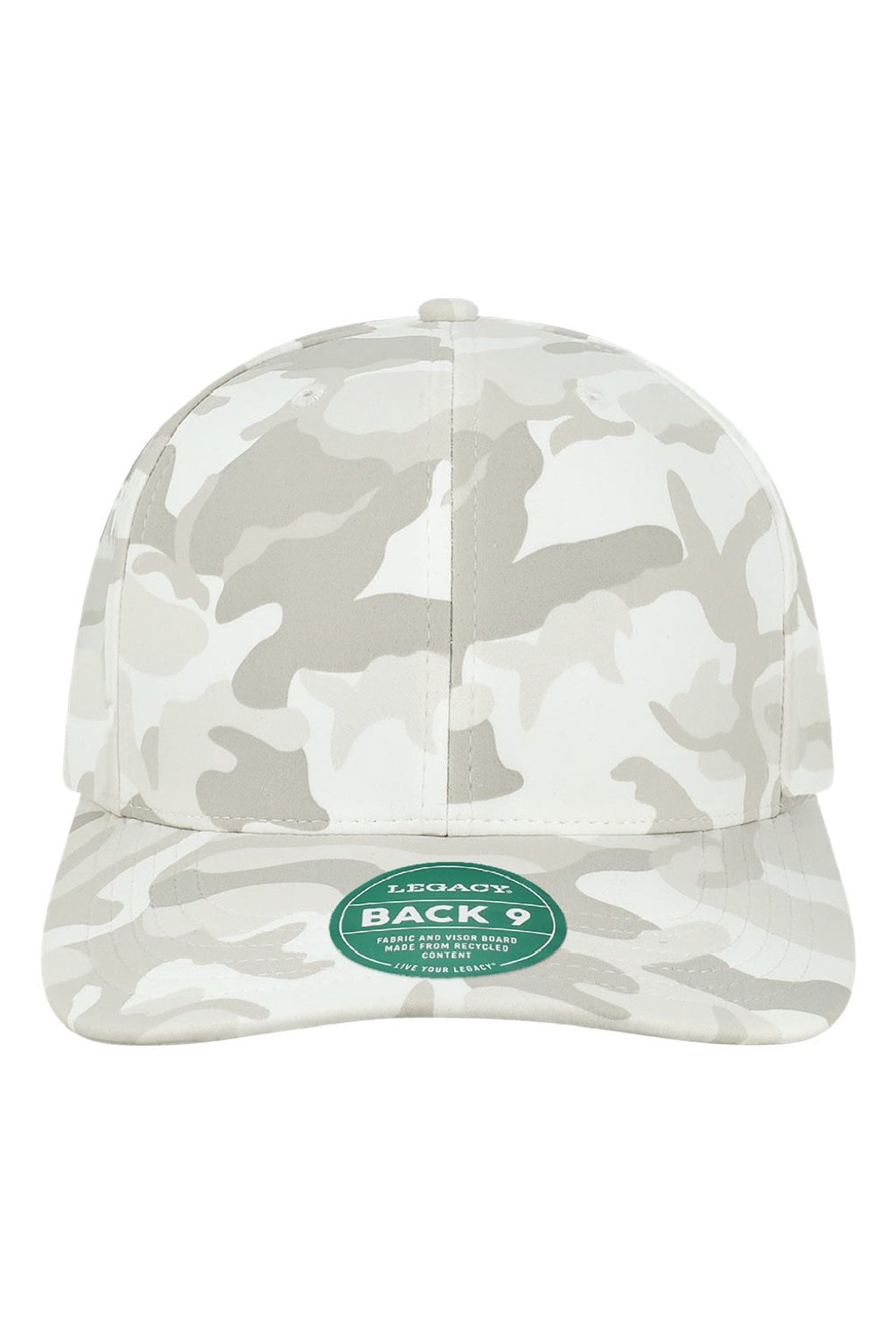 Legacy Hats B9A Mens Back Nine Adjustable Hat Snow Camo Flat Front