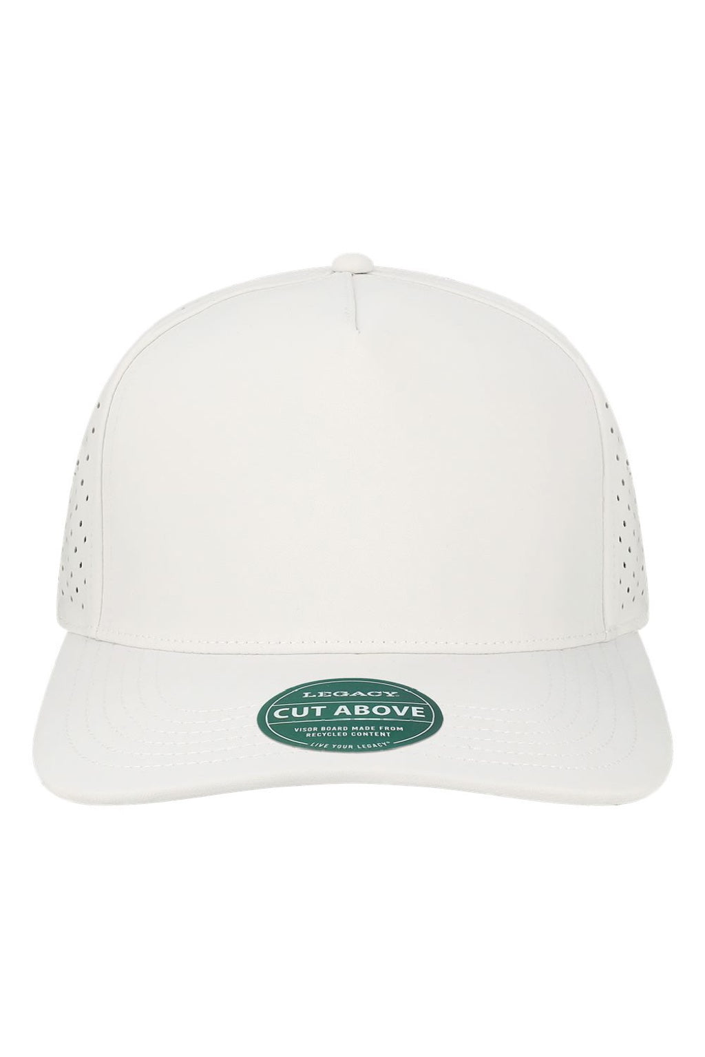 Legacy Hats CUT Mens The Cut Above Snapback Hat White Flat Front