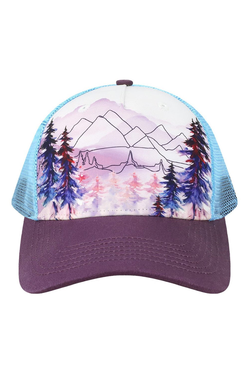 LOCALE Hats 5PTKR Mens Adjustable Trucker Hat Explorer White Flat Front