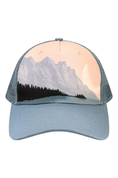 LOCALE Hats 5PTKR Mens Adjustable Trucker Hat Front Range Flat Front
