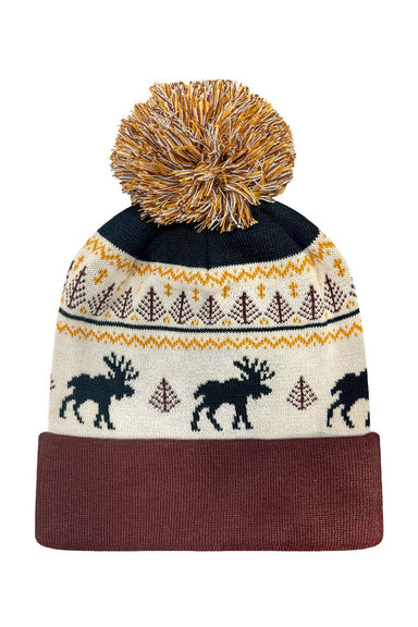 LOCALE Hats GRNDSR Mens Grand Recycled Beanie Fairisle Moose Flat Front