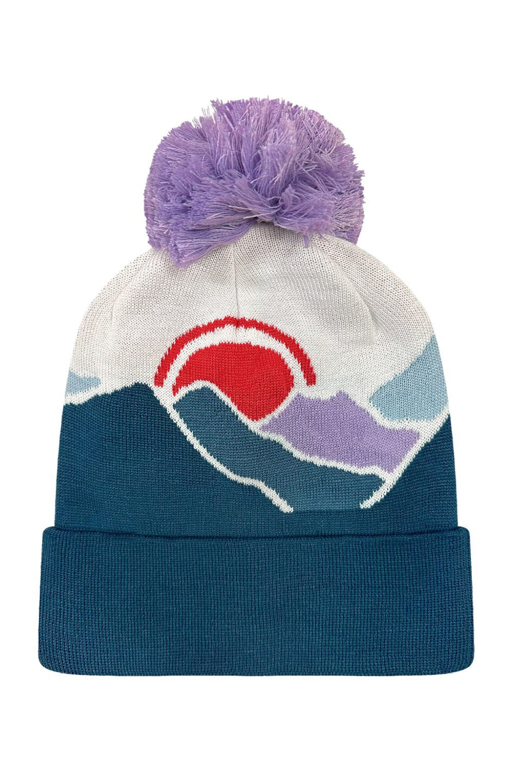 LOCALE Hats GRNDSR Mens Grand Recycled Beanie Mountain Sunset Flat Front