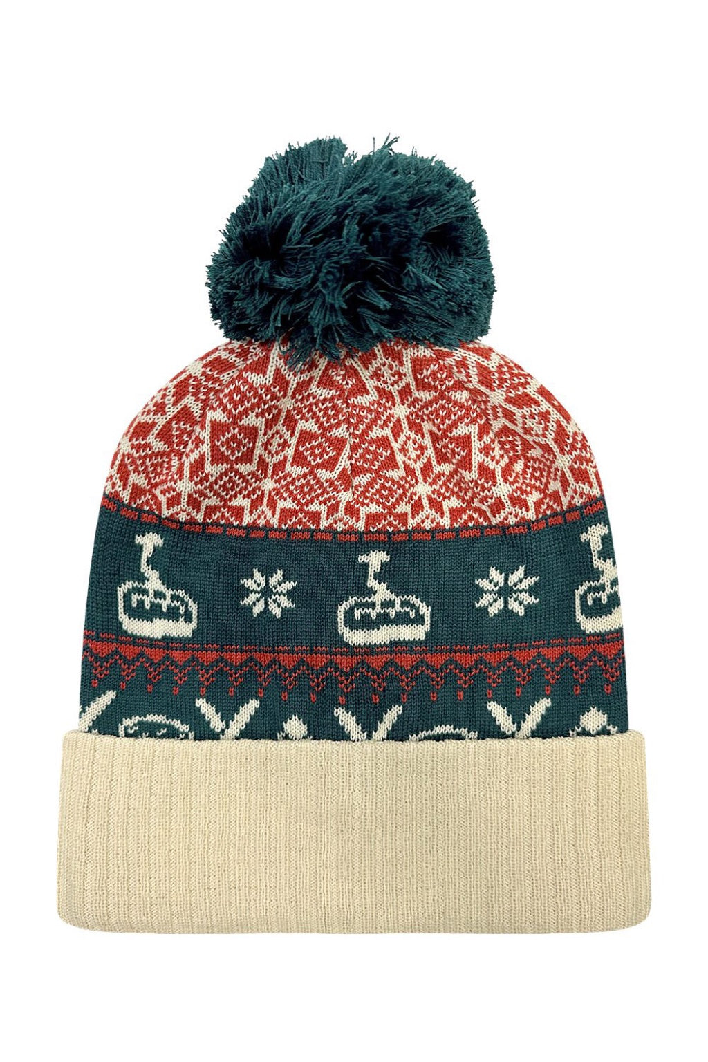 LOCALE Hats GRNDSR Mens Grand Recycled Beanie Nordic Chairlift Flat Front