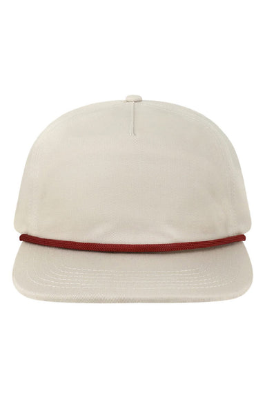 LOCALE Hats WILSON Mens Unstructured Snapback Rope Hat Cream Flat Front
