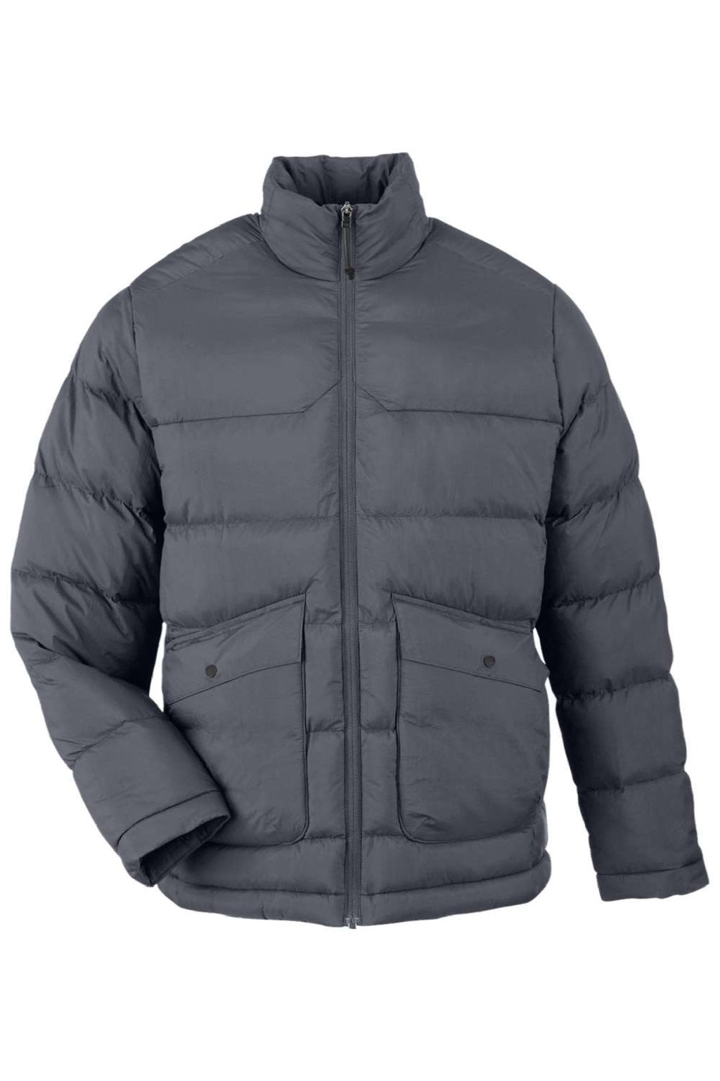 Core 365 CE720 Mens Inspire Full Zip Puffer Jacket Carbon Grey Flat Front