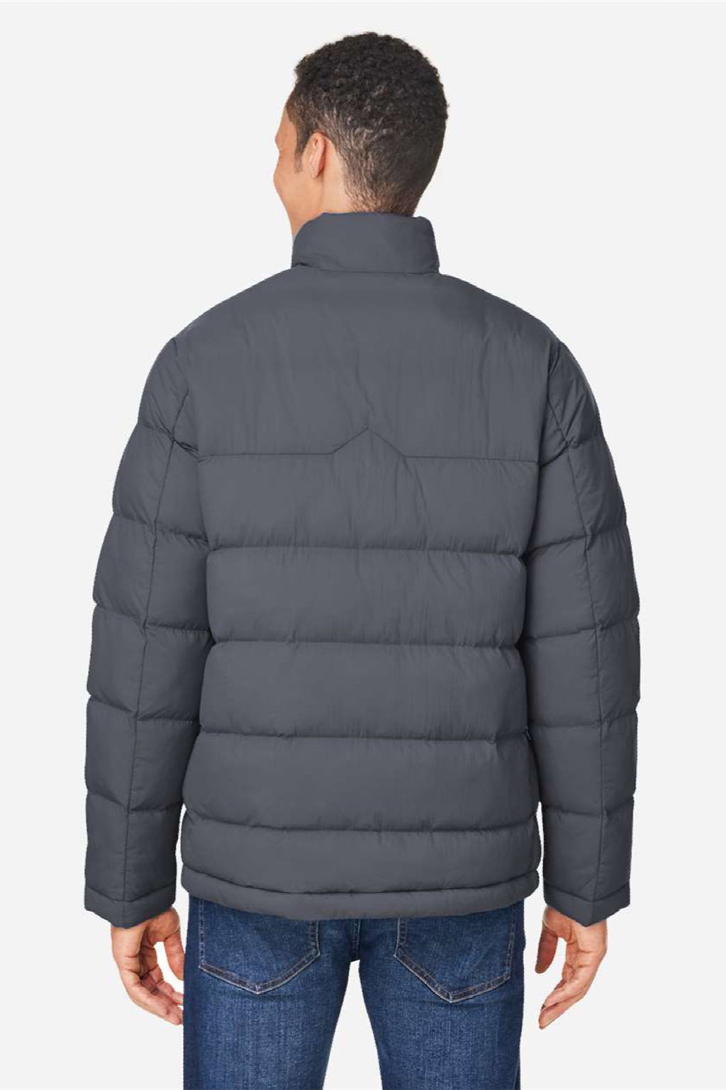 Core 365 CE720 Mens Inspire Full Zip Puffer Jacket Carbon Grey Model Back