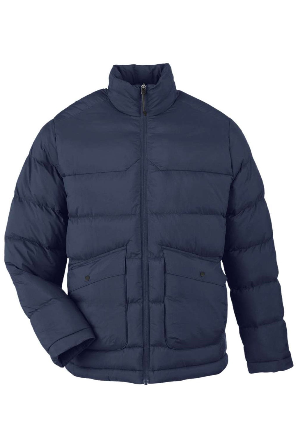 Core 365 CE720 Mens Inspire Full Zip Puffer Jacket Classic Navy Blue Flat Front