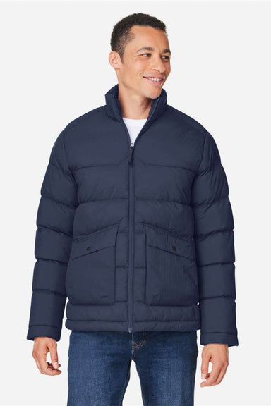 Core 365 CE720 Mens Inspire Full Zip Puffer Jacket Classic Navy Blue Model Front