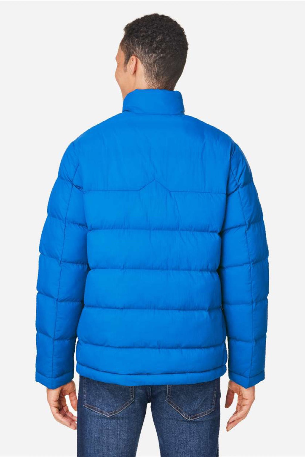 Core 365 CE720 Mens Inspire Full Zip Puffer Jacket True Royal Blue Model Back