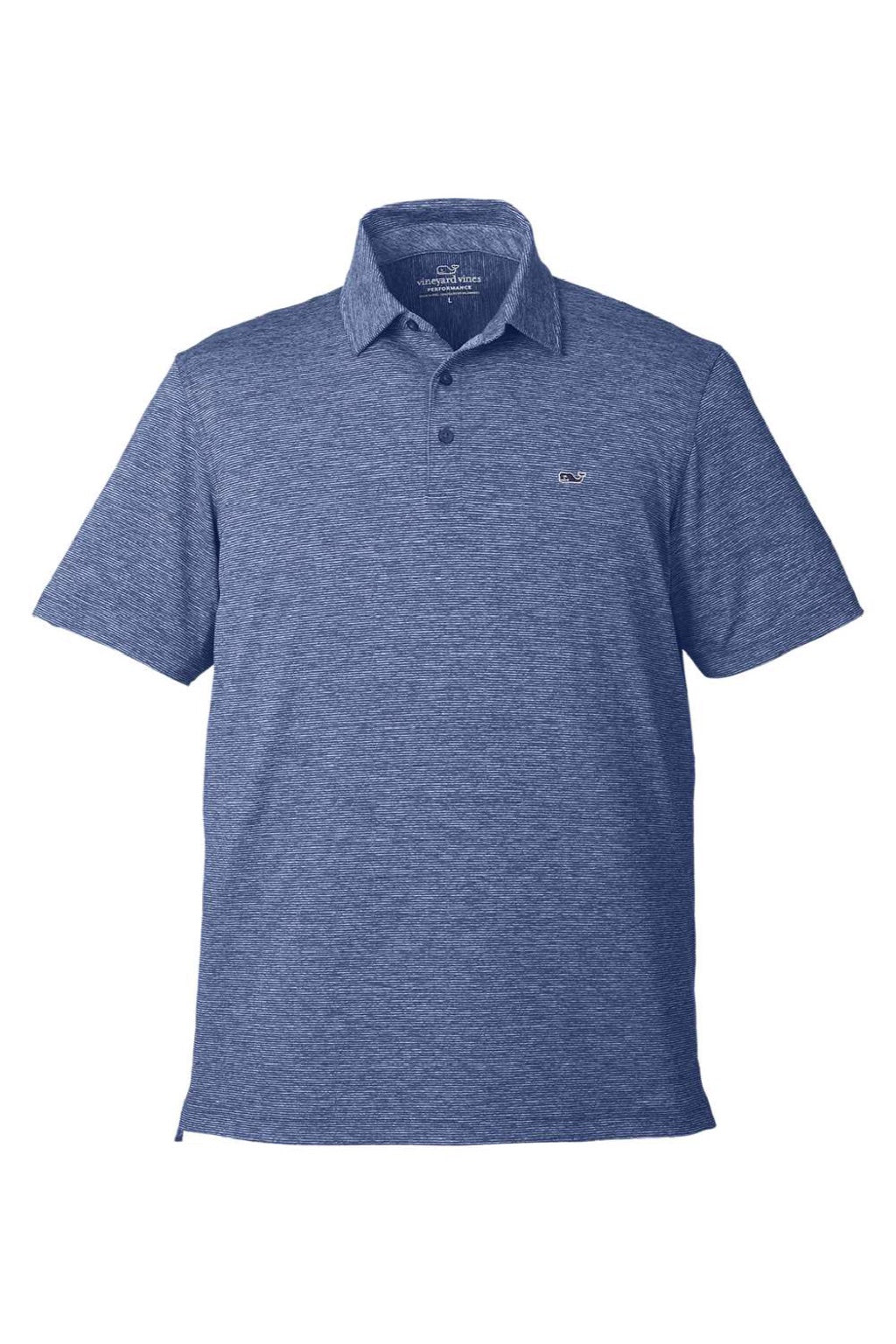 Vineyard Vines G011146 Mens Destin Stripe Sankaty Short Sleeve Polo Shirt Depth Blue Flat Front