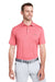 Vineyard Vines G011146 Mens Destin Stripe Sankaty Short Sleeve Polo Shirt Lobster Reef Pink Model Front