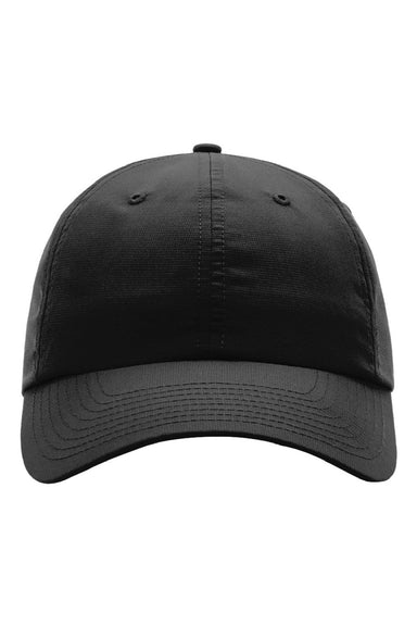 Richardson Hats 220 Mens Relaxed Performance Lite Adjustable Hat Black Flat Front