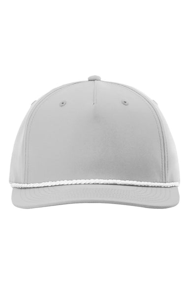 Richardson Hats 258 Mens Five Panel Classic Rope Snapback Hat Light Grey/White Flat Front