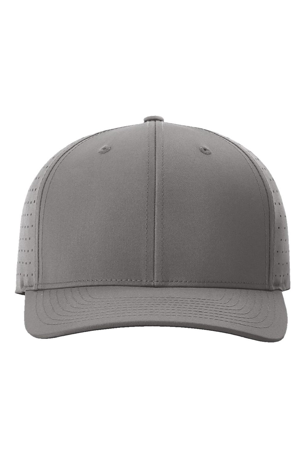 Richardson Hats 632 Mens Laser Perf R-Flex Snapback Hat Charcoal Grey Flat Front