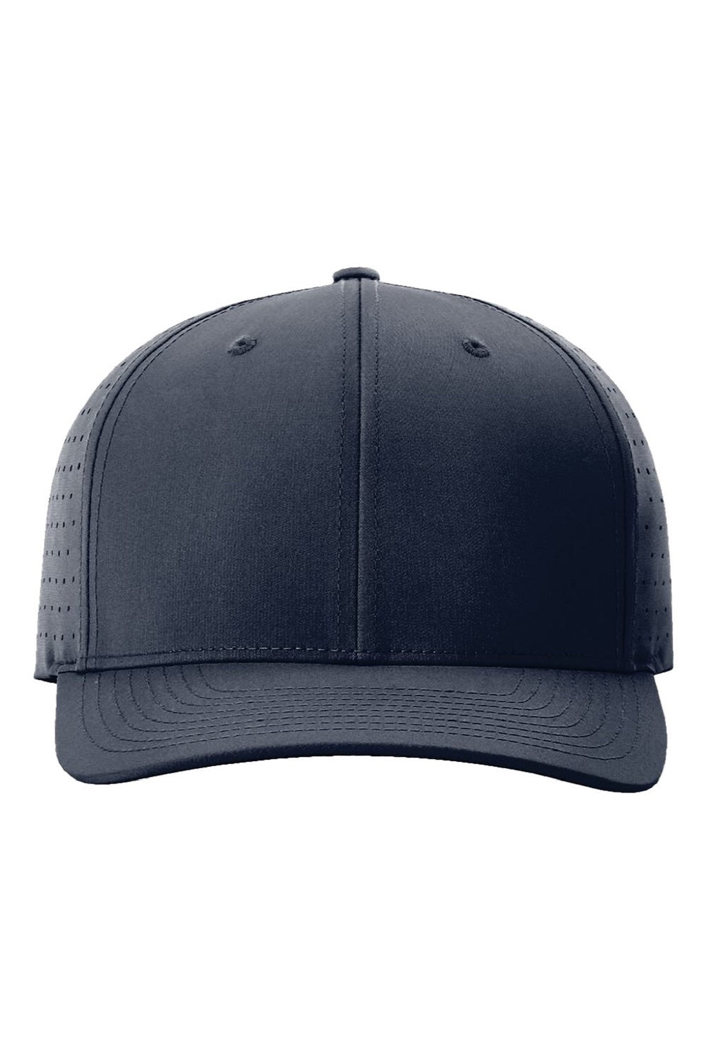 Richardson Hats 632 Mens Laser Perf R-Flex Snapback Hat Navy Blue Flat Front