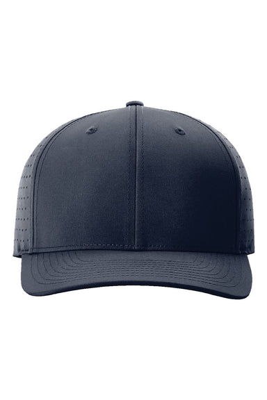 Richardson Hats 632 Mens Laser Perf R-Flex Snapback Hat Navy Blue Flat Front