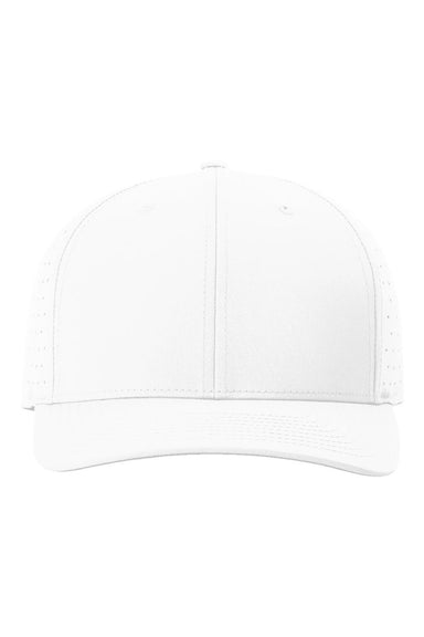Richardson Hats 632 Mens Laser Perf R-Flex Snapback Hat White Flat Front