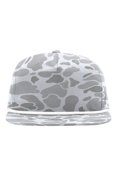 Richardson Hats 256P Mens Printed Umpqua Snapback Hat Blizzard White Duck Camo/White Flat Front