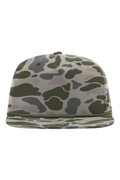 Richardson Hats 256P Mens Printed Umpqua Snapback Hat Marsh Duck Camo/Olive Green Flat Front