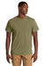 American Apparel 1301GD Mens Garment Dyed Short Sleeve Crewneck T-Shirt Faded Army Green Model Front