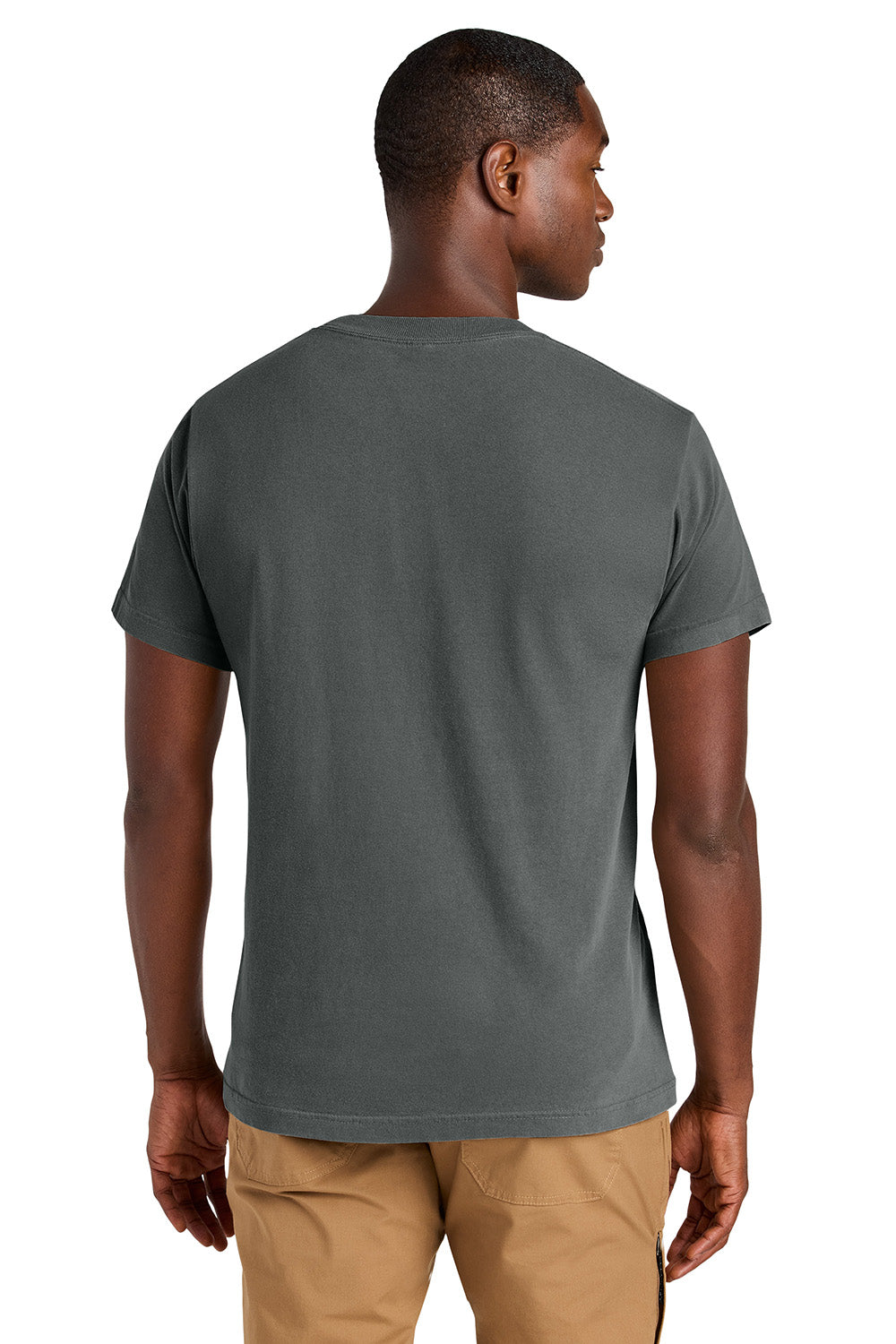 American Apparel 1301GD Mens Garment Dyed Short Sleeve Crewneck T-Shirt Faded Black Model Back