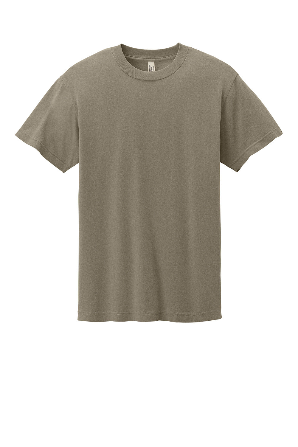 American Apparel 1301GD Mens Garment Dyed Short Sleeve Crewneck T-Shirt Faded Brown Flat Front