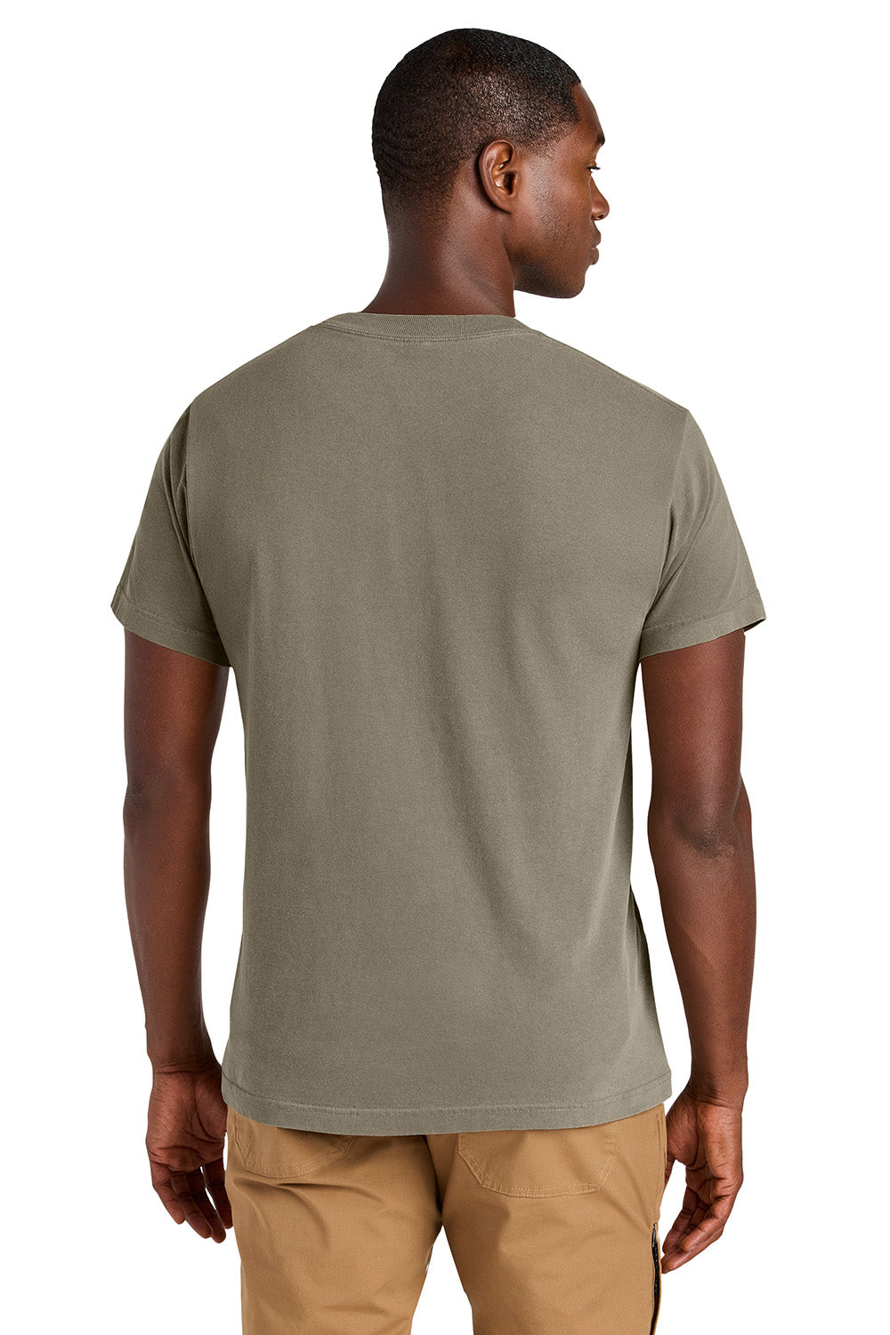 American Apparel 1301GD Mens Garment Dyed Short Sleeve Crewneck T-Shirt Faded Brown Model Back