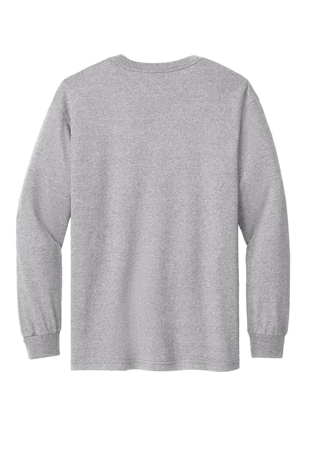 American Apparel 1304 Mens Long Sleeve Crewneck T-Shirt Heather Grey Model Flat Back
